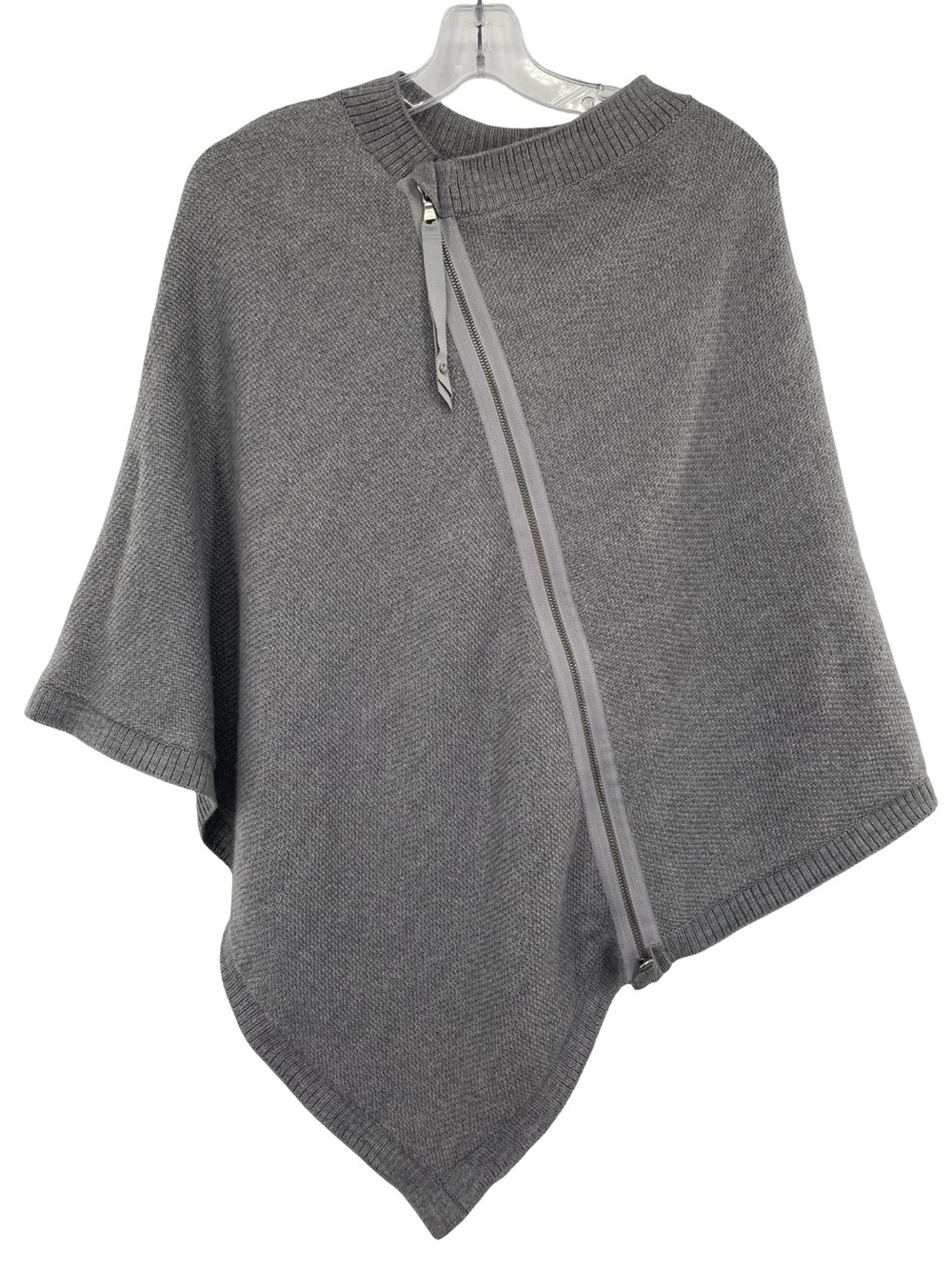 Lululemon On The Go Merino Wool Knit Asymmetrical Poncho Sweater Grey